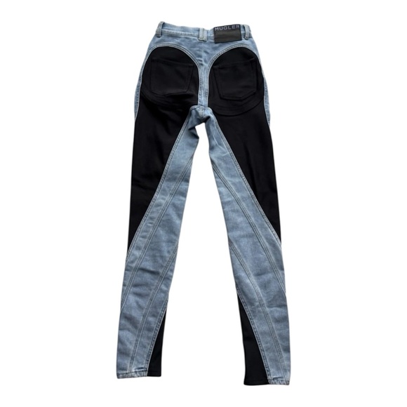 Mugler X H&M spiral Jeans US size EUR 36 Black Stretch Blue Denim size US 4 - Picture 4 of 8